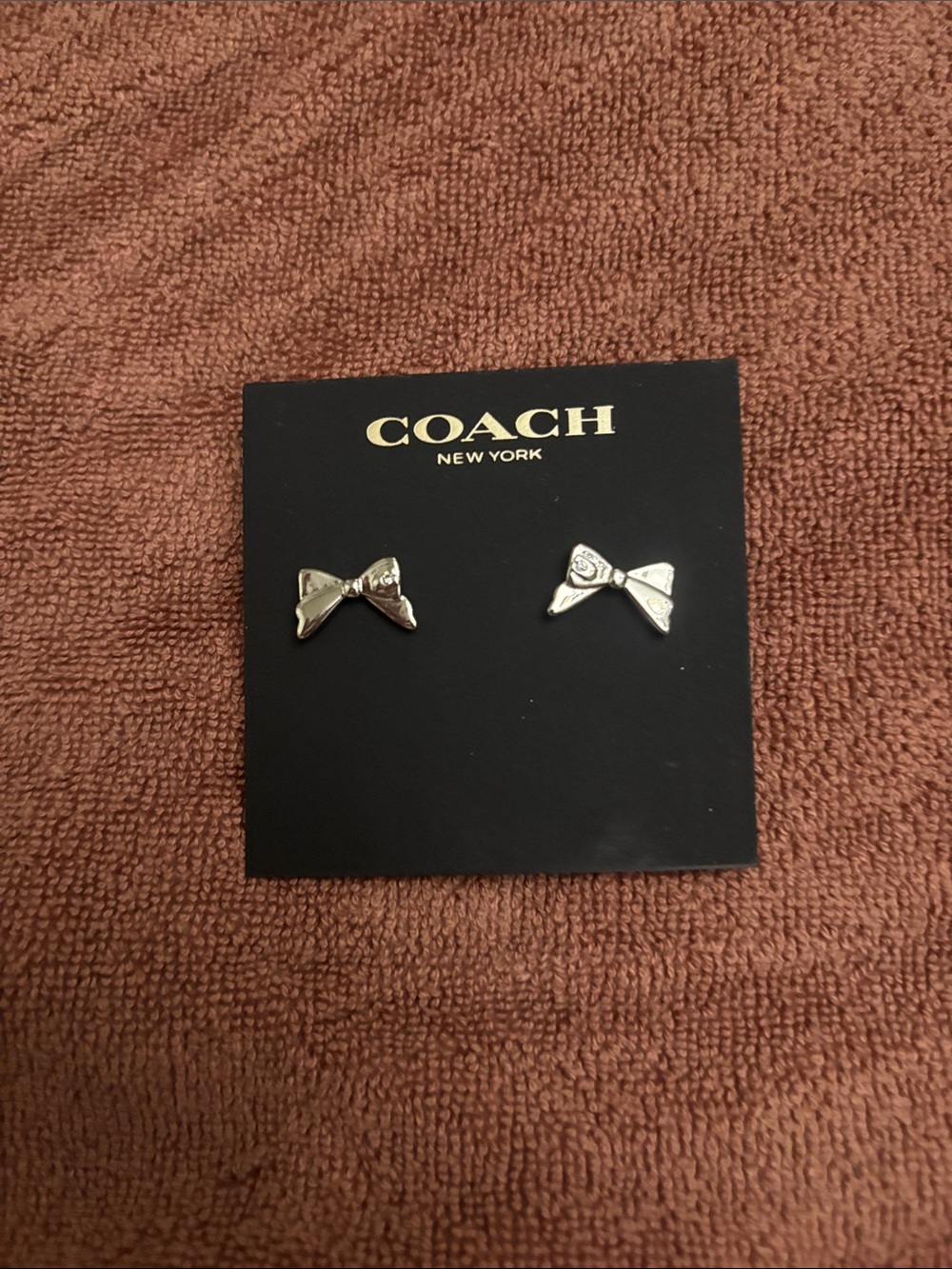 Coach Silver Bow Stud Earrings - Silver Tone